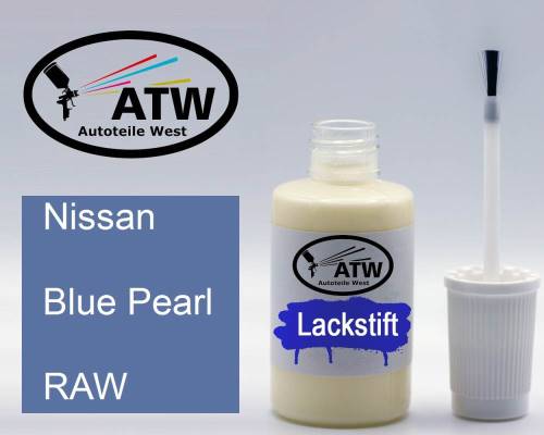 Nissan, Blue Pearl, RAW: 20ml Lackstift, von ATW Autoteile West.